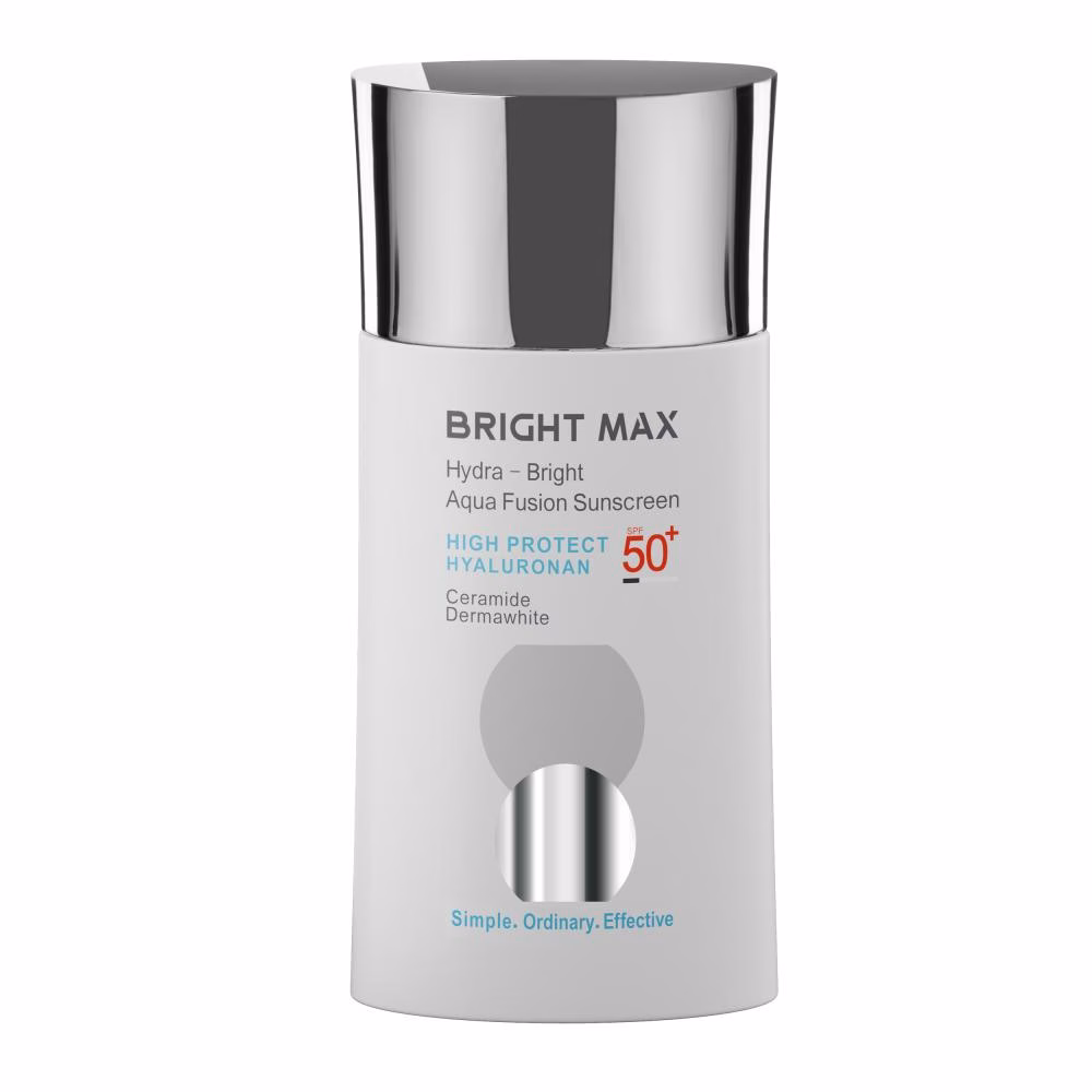 کرم ضد آفتاب بدون رنگ برایت مکس SPF 50 مدل آکوا فیوژن مناسب انواع پوست حجم 50 میلی لیتر