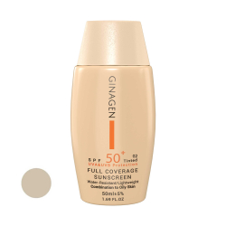 کرم ضد آفتاب رنگی ژیناژن SPF 50 مدل 02 ‌مناسب پوست‌های معمولی و خشک حجم 50 میلی‌لیتر