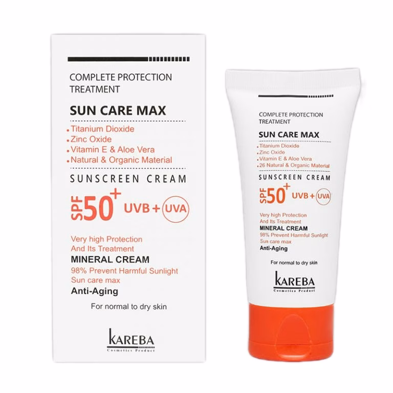 کرم ضد آفتاب بدون رنگ کاربا SPF50 مدل 50 مناسب انوع پوست حجم 50 میلی لیتر