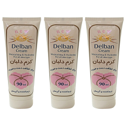 کرم مرطوب کننده دلبان کد T090 حجم 90 میلی لیتر مجموعه 3 عددی