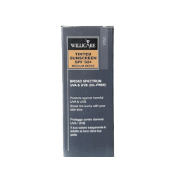 کرم ضد آفتاب رنگی صورت ویلی کر SPF 50 مدل tinted ‌محافظ در برابر اشعه UVA و UVB مناسب برای انواع پوست حجم 40 میلی‌لیتر