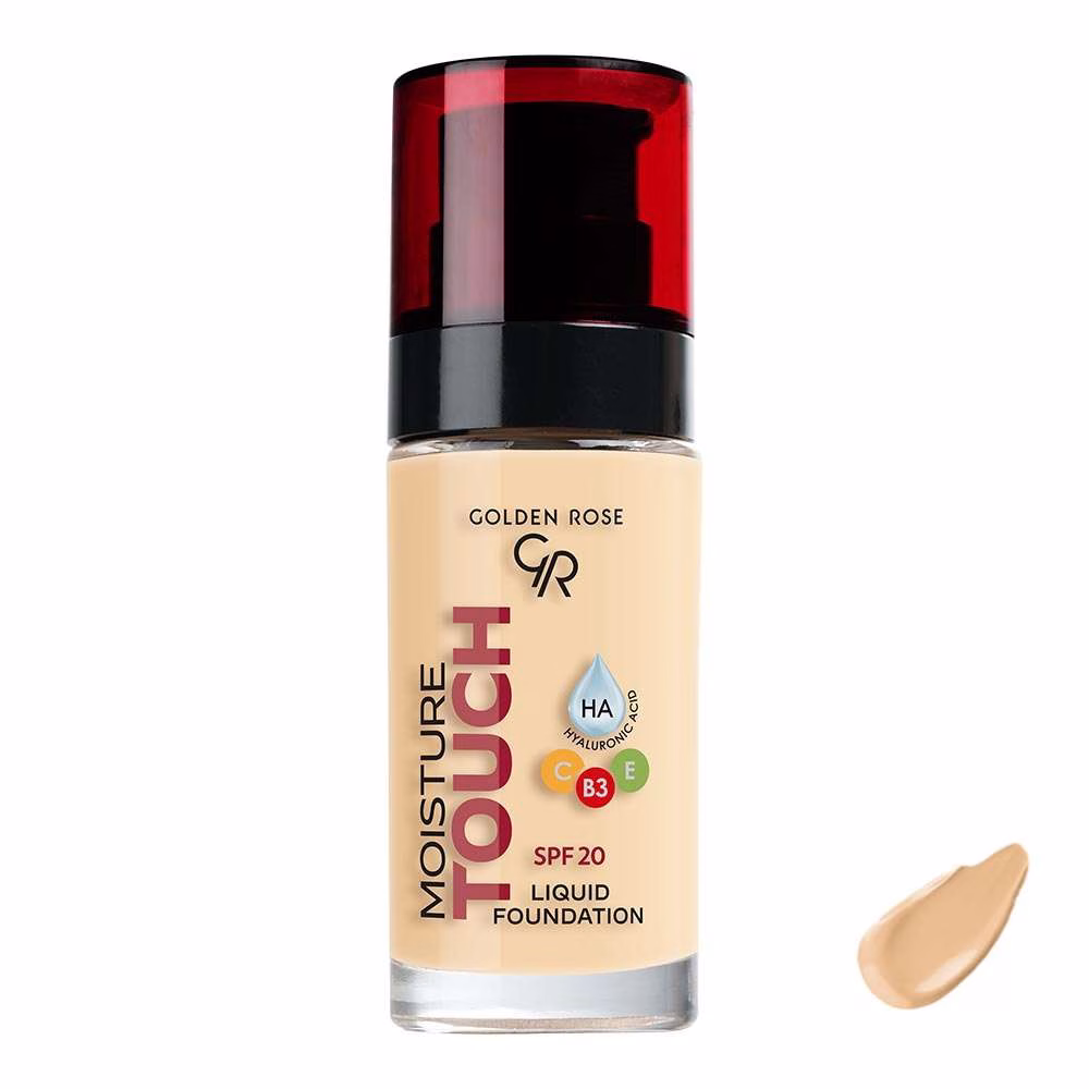 کرم پودر مایع SPF20 گلدن رز مدل Moisture Touch مناسب برای انواع پوست شماره 103 حجم 30 میلی لیتر