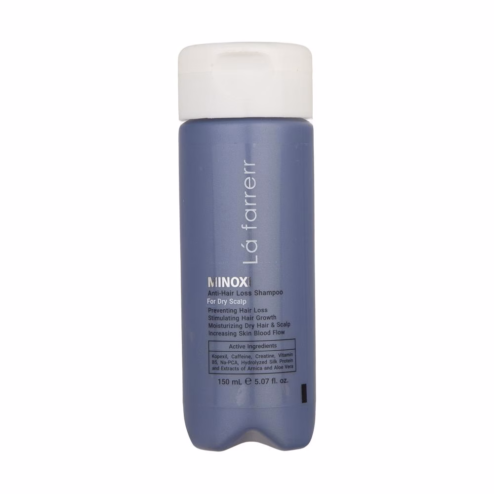 شامپو ضد ریزش ماینوکسی لافارر مخصوص موهای خشک و زبر مدل Minoxi For Dry Hair حجم 150میلی لیتر
