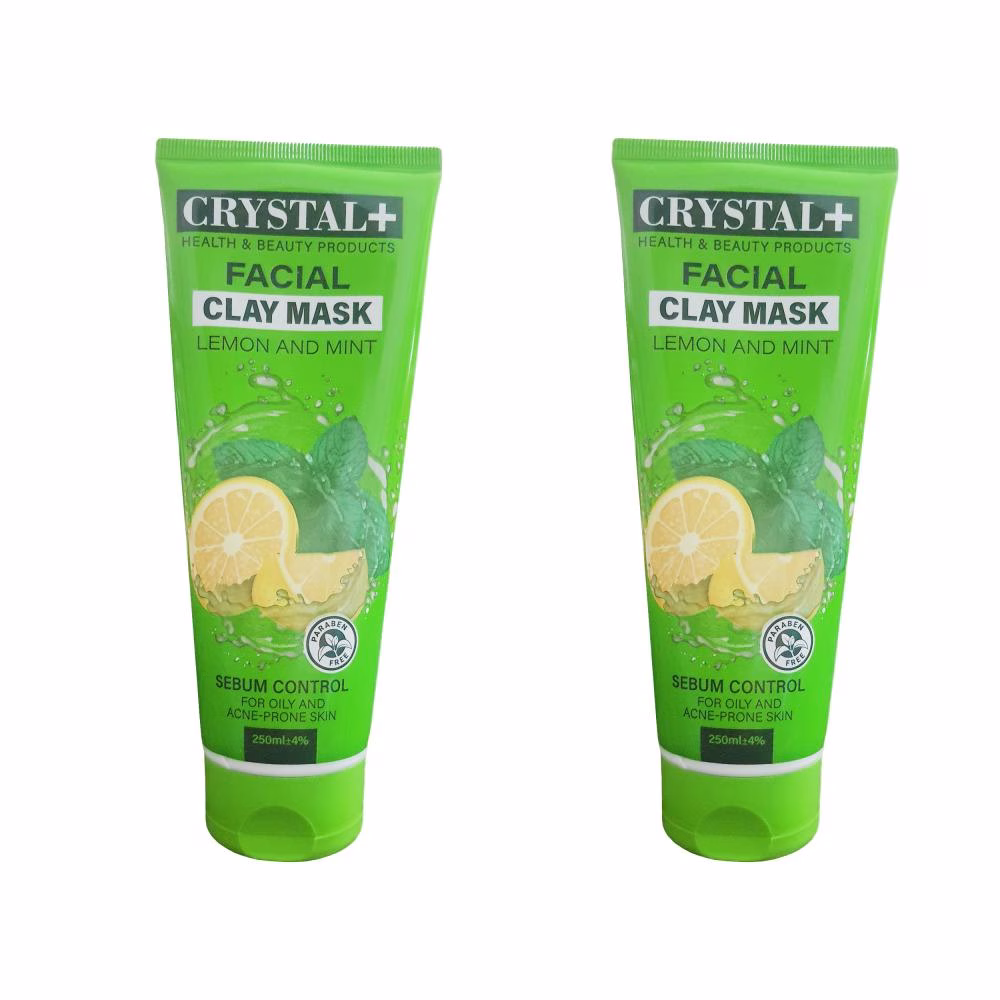 ماسک صورت کریستال مدل خاک رس حجم 250 میلی لیتر مجموعه دو عددی