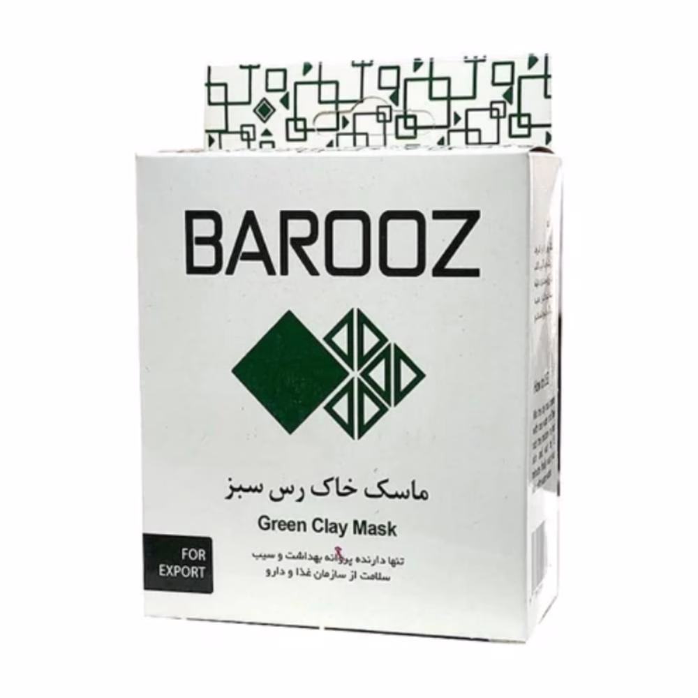ماسک صورت باروز مدل خاک رس سبز مناسب برای انواع پوست وزن 100 گرم