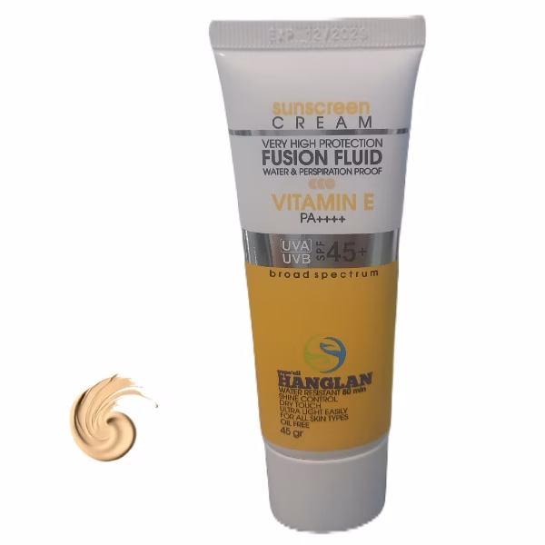 کرم ضدافتاب رنگی صورت جي پو اويل هانگلن SPF 45 مدل Broad spectrum محافظ PA++++,UVA/UVB مناسب برای انواع پوست حجم 45 میلی لیتر