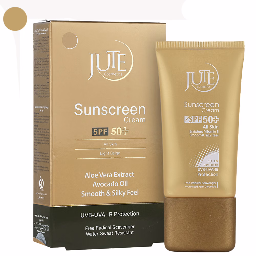 کرم ضدآفتاب رنگی صورت ژوت SPF 50 مدل 1986 ضد آب، محافظت‌کننده در برابر اشعه‌های UVA و UVB ماسب برای انوع پوست حجم 40 میلی لیتر