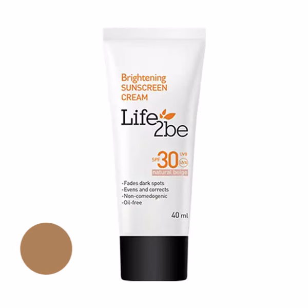 کرم ضد آفتاب رنگی لایف توبی spf30 مدل NB مناسب برای انواع پوست حجم 40 میلی لیتر