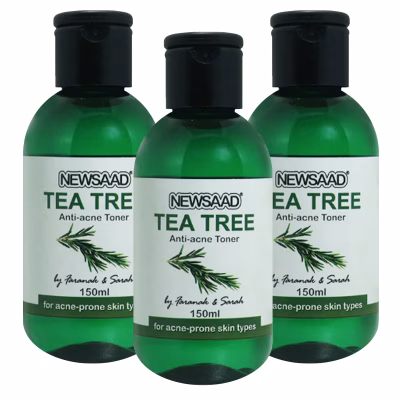 تونر پاک کننده صورت نیوساد مدل Tee Tree مناسب برای پوست آکنه ای حجم 150 میلی لیتر بسته 3 عددی