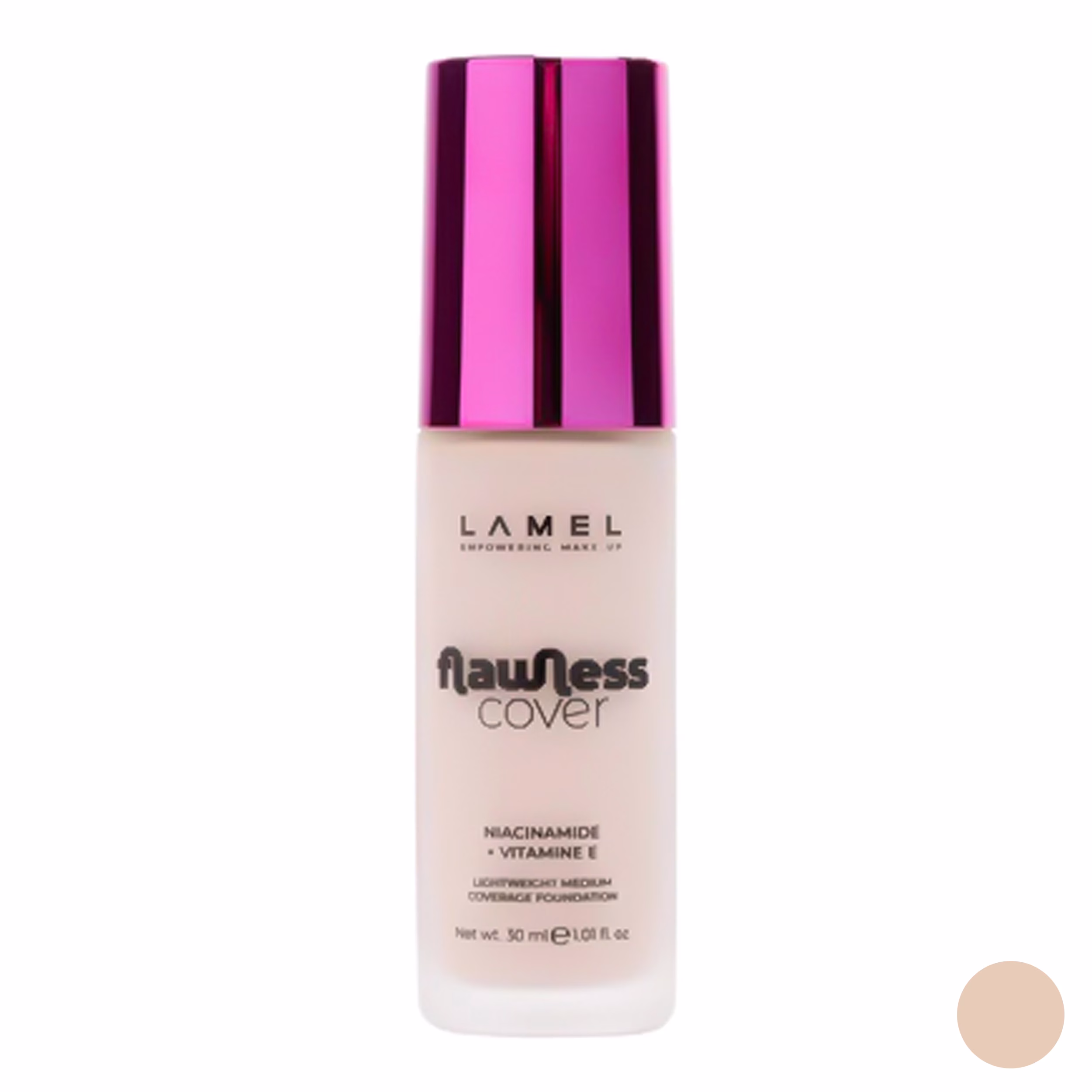کرم پودر مایع لامل مدل Flawless Cover شماره 05 مناسب برای انواع پوست حجم 30 میلی لیتر