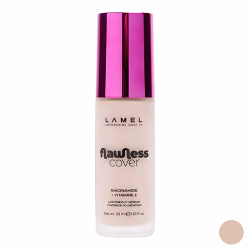 کرم پودر مایع لامل مدل Flawless Cover شماره 03 مناسب برای انواع پوست حجم 30 میلی لیتر