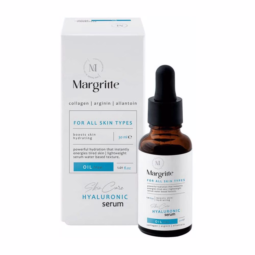 سرم آبرسان مارگریت مدل HYALURONIC مناسب برای انواع پوست حجم 30 میلی لیتر