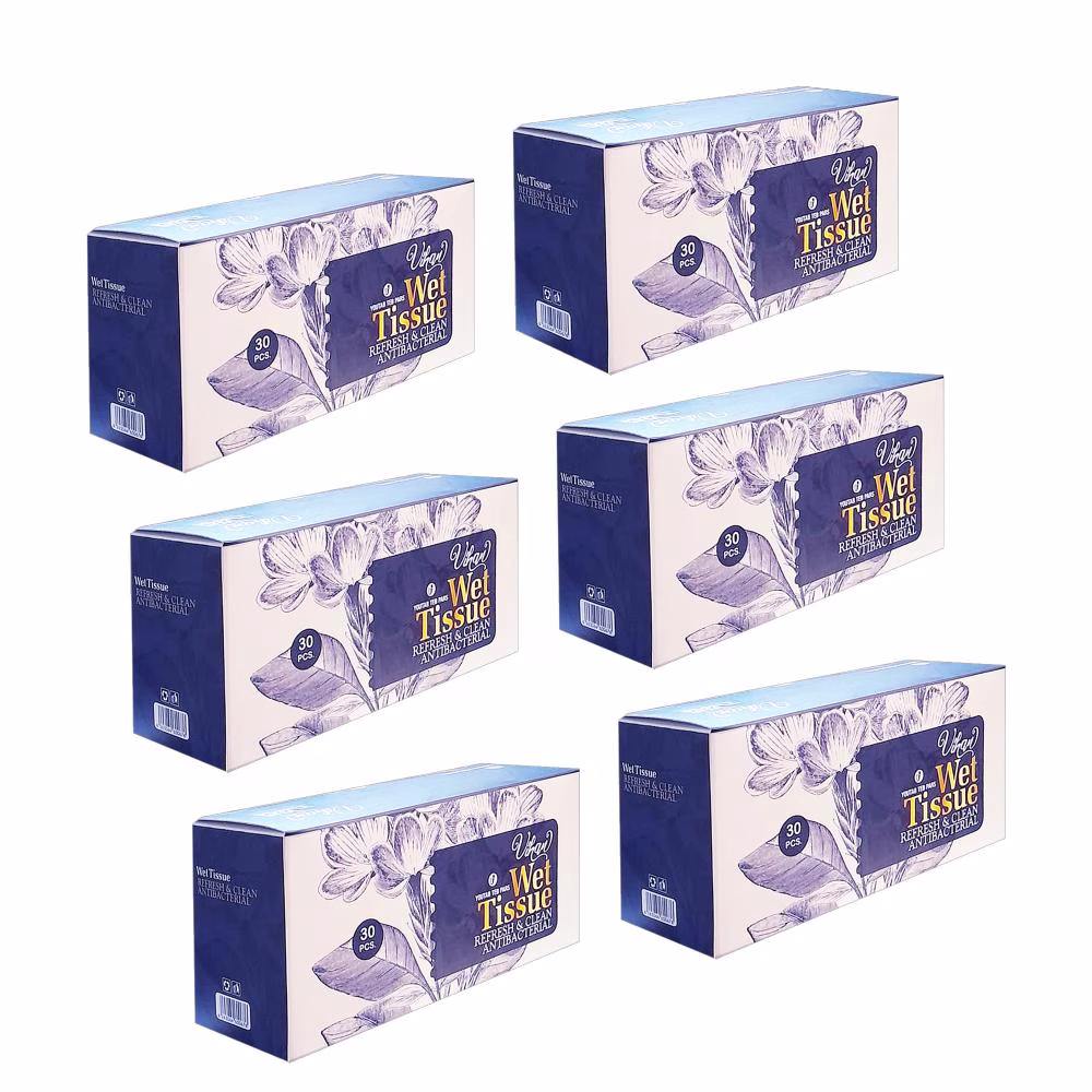 دستمال مرطوب ویهان مدل AntiBacterial شش بسته 30 عددی
