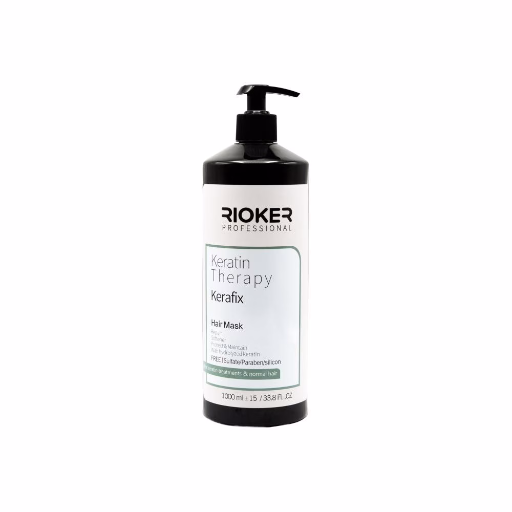 ماسک مو تثبیت کننده ریوکر مدل کرافیکس مناسب برای موهای رنگ شده و کراتین شده حجم 1000 میلی لیتر