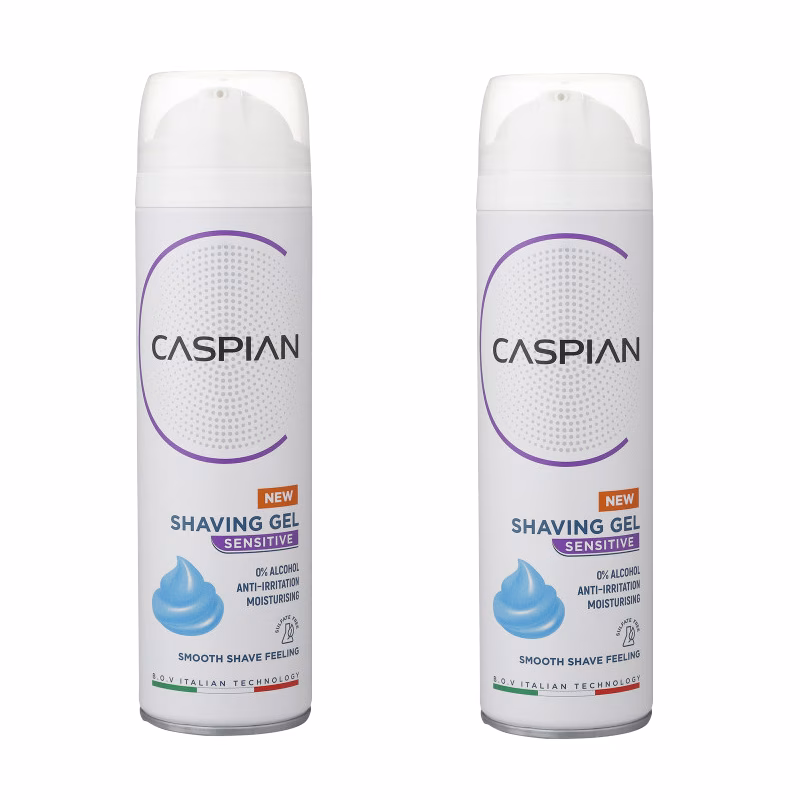 ژل اصلاح کاسپین مدل SENSITIVE حجم 200 میلی لیتر مجموعه 2 عددی