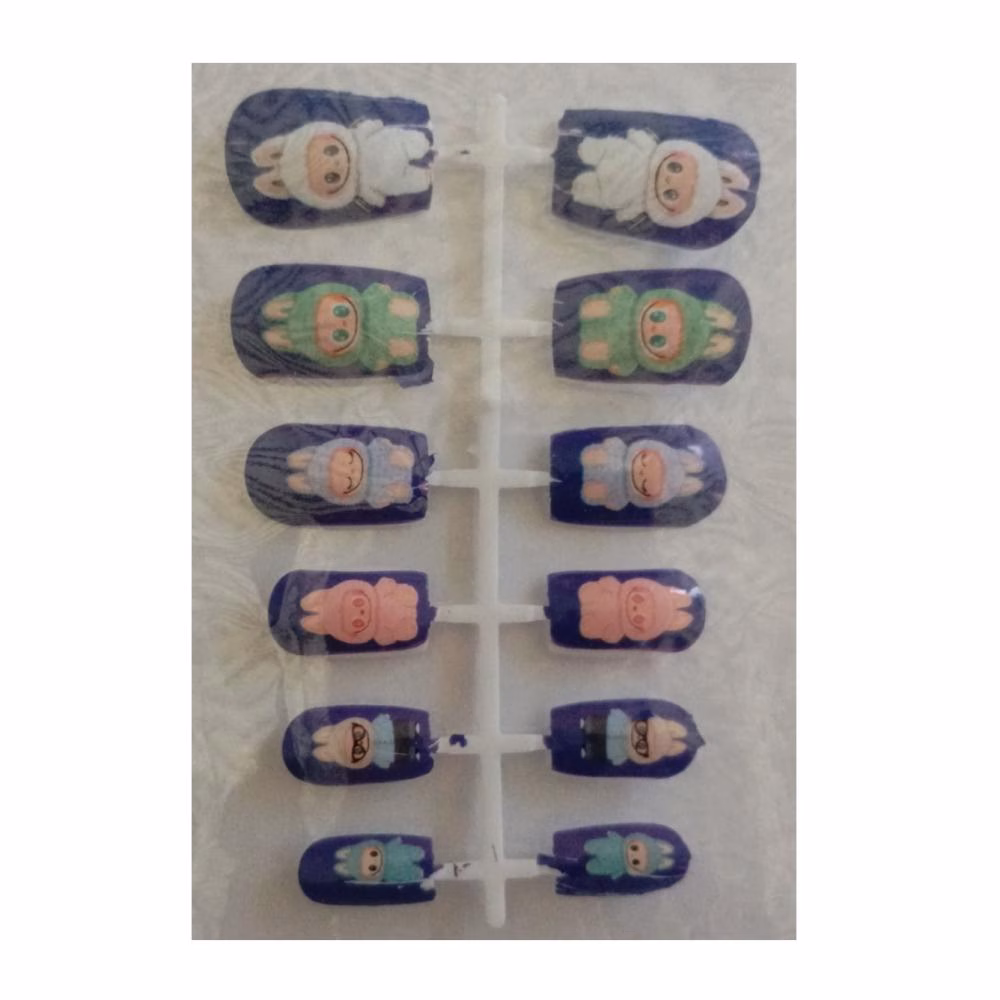 ناخن مصنوعی دست کودک مدل P1 بسته 12 عددی