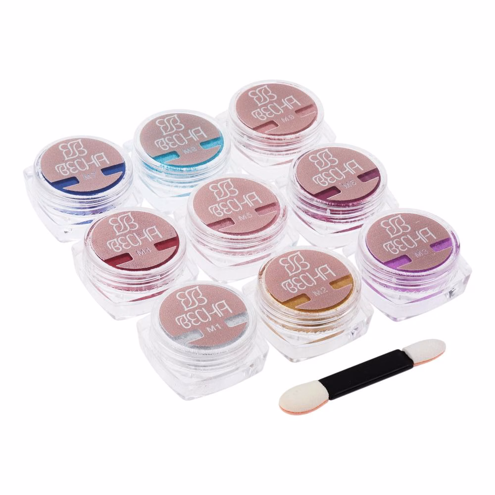 پودر کروم ناخن بچا مدل Metallic Mirror بسته 9 عددی