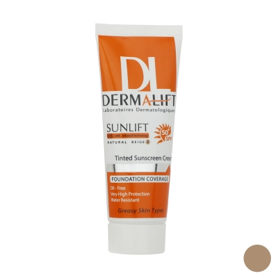 کرم ضد آفتاب رنگی درمالیفت مدل Sunlift SPF50 بژ طبیعی حجم 40 میلی لیتر