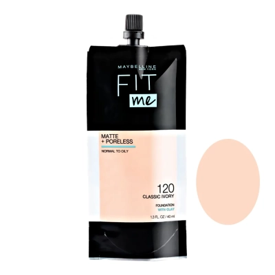 کرم پودر مایع میبلین مدل FIT ME شماره 120 مناسب برای پوست معمولی و چرب حجم 40 میلی لیتر